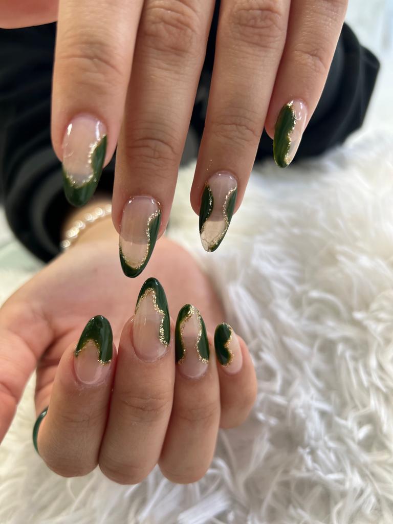 Dark Nails nail design by Estilo Nail Spa in Miami