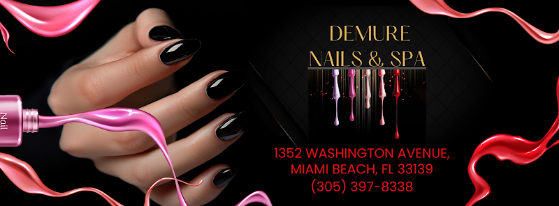 Dark Nails nail design by Demure Nails And Spa in Miami