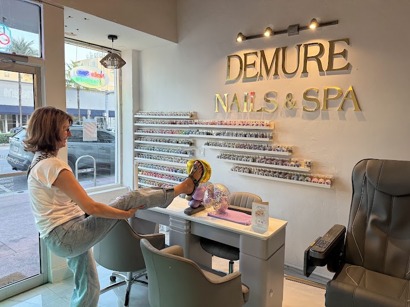 Dark Nails nail design by Demure Nails And Spa in Miami