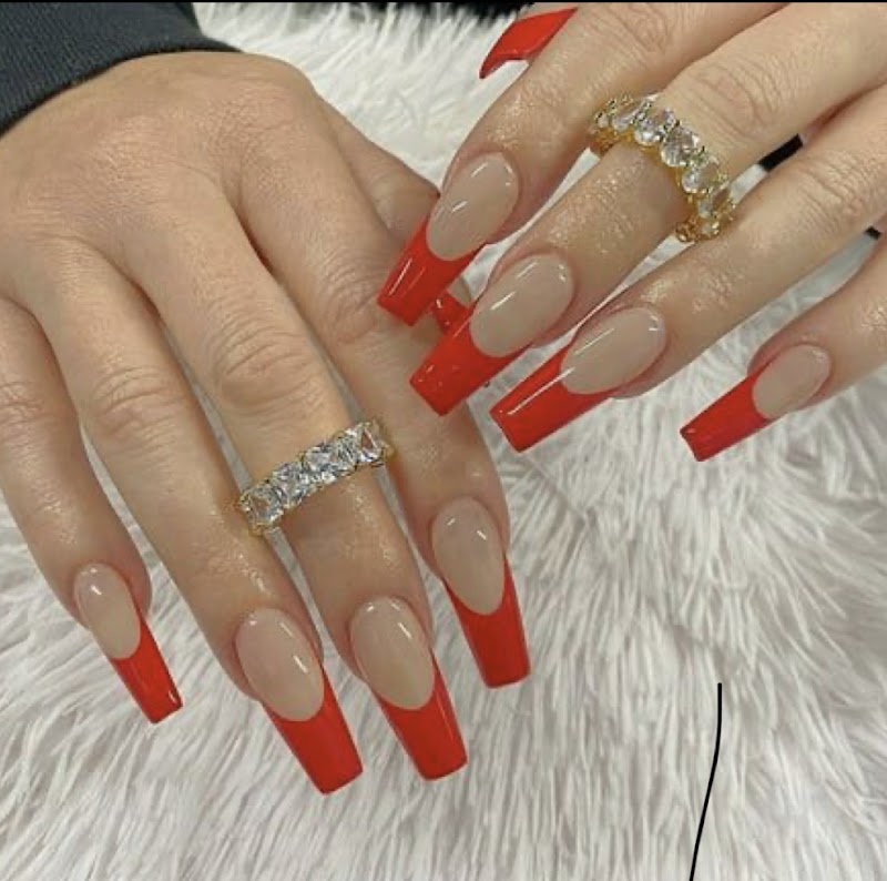 Red Nails nail design by Posh Nail Bar &Spa in New York