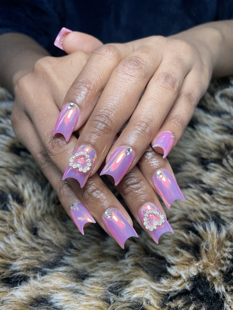 Holographic Nails nail design by Royal Nails