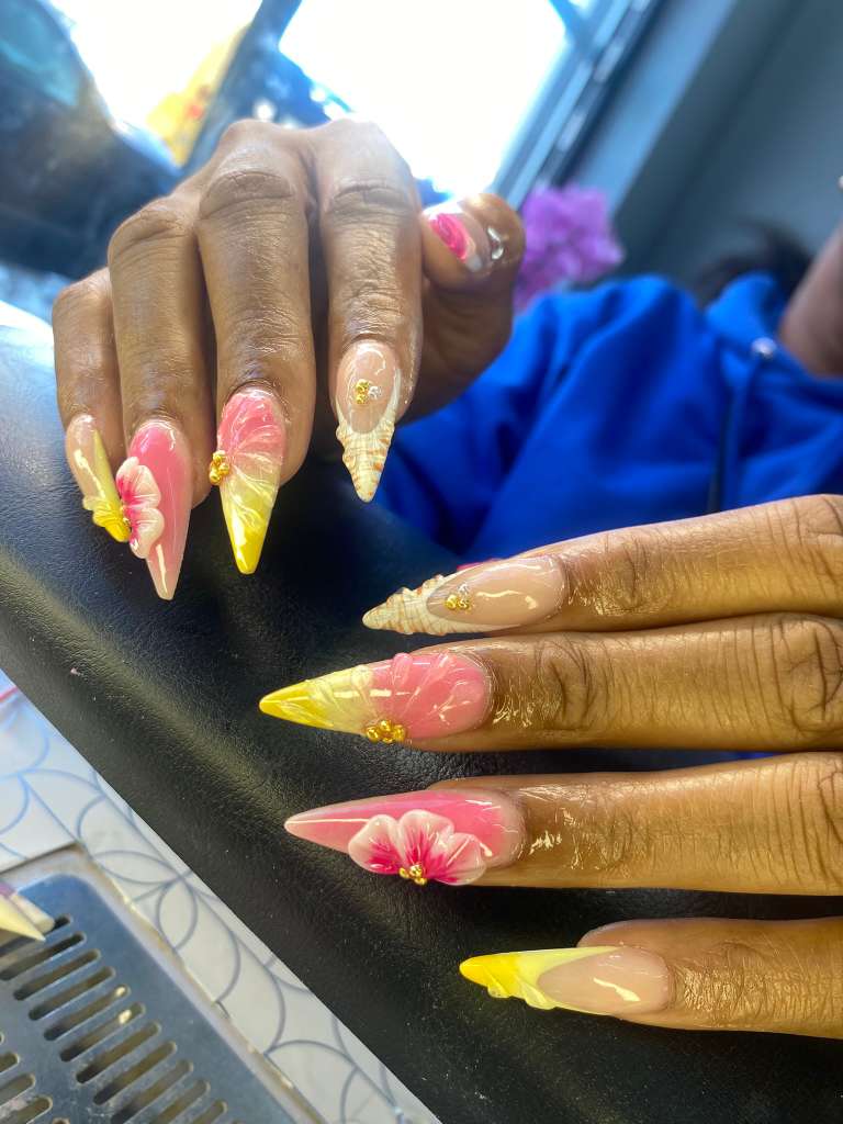 Dark Nails nail design by k's Nails & Makeup in New York