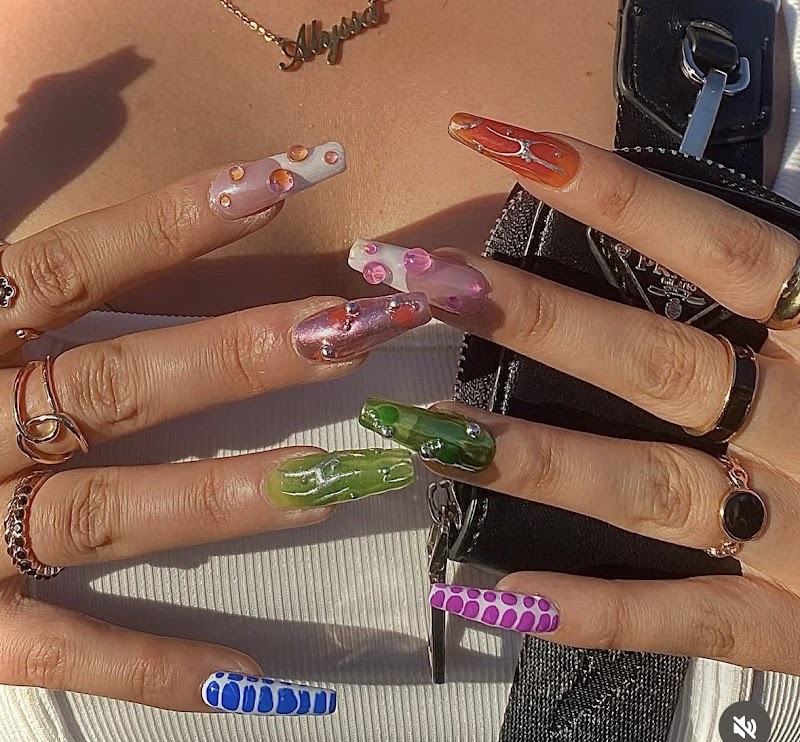 Coffin Nails nail design by HaNa Nail 하나네일 in Los Angeles