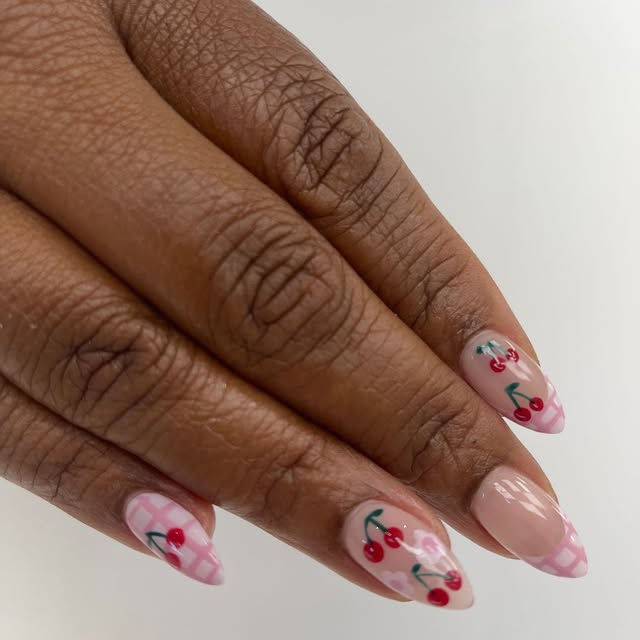 Stiletto Nails nail design by M.K Nail Spa in Los Angeles