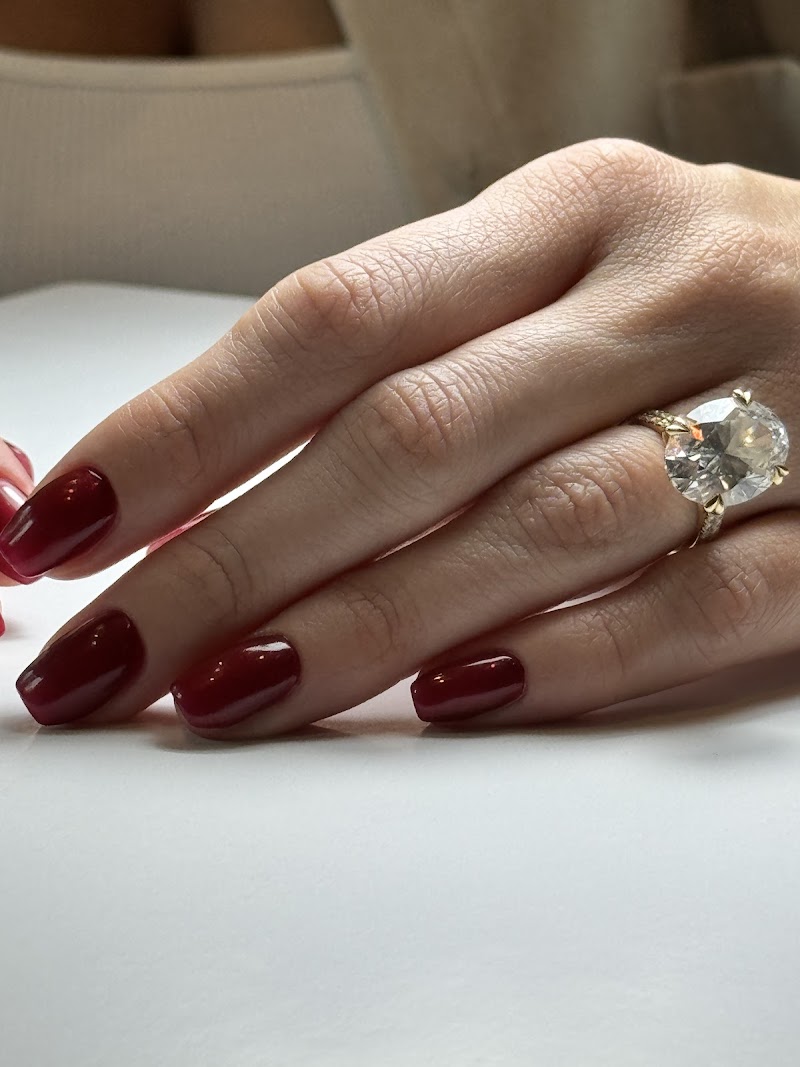 Coffin Nails nail design by Garden Room Russian Manicure