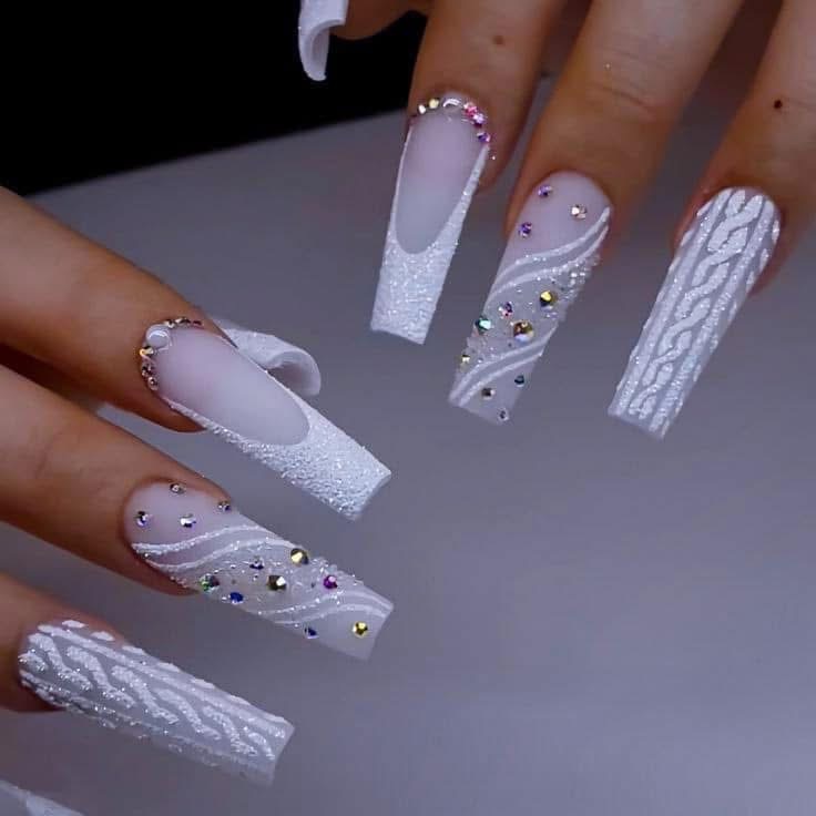Coffin Nails nail design by LUXE NAILS & BEAUTY in London