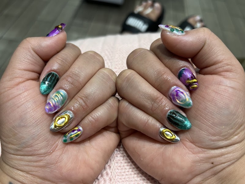 Holographic Nails nail design by Sugar Nail Vermont