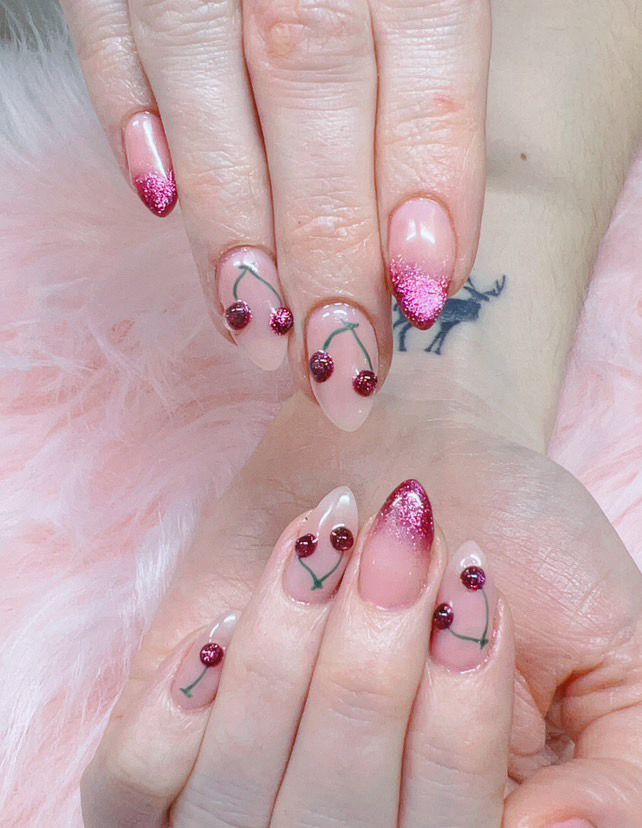 Gel-X nail design by Fly Nails in New York