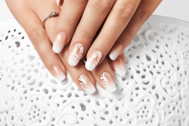 Bridal Nails nail design by Femme Fatale Nails in Los Angeles