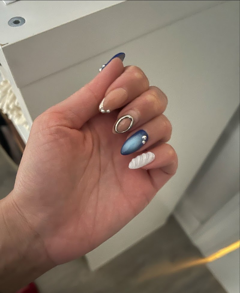 Dark Nails nail design by Summit Nail Art Studio in New York