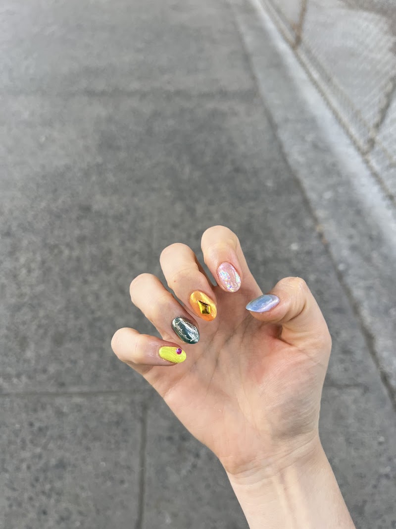 Dark Nails nail design by Summit Nail Art Studio in New York