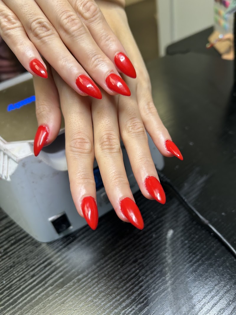 Red Nails nail design by Black Jade Nails & Co