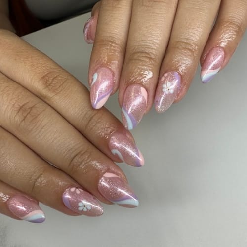 Chrome Nails nail design by Vanity Nails in Miami