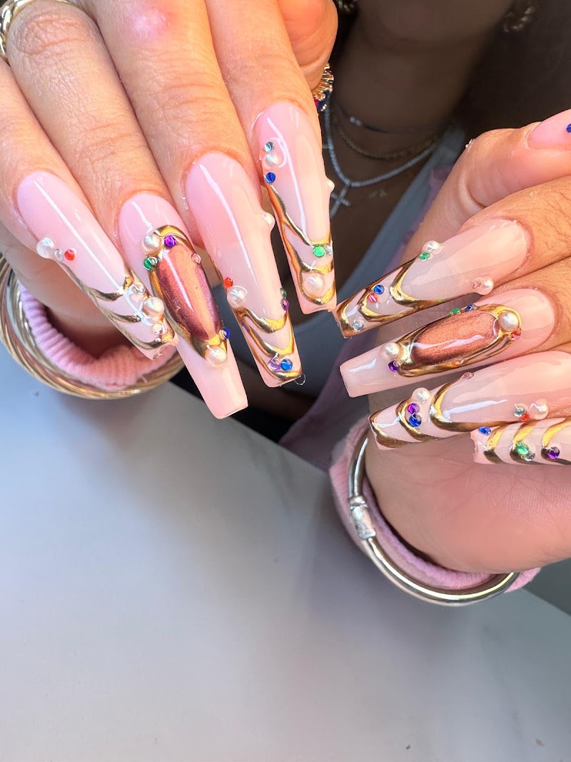 Chrome Nails nail design by Vanity Nails in Miami