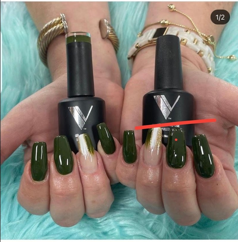 Dark Nails nail design by Tips and Dips Nail Studio, LLC in Miami