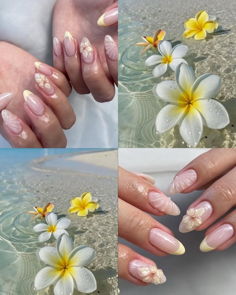 Floral Nails nail design by Làmay Nail Spa — BURBANK (NOW OPEN)