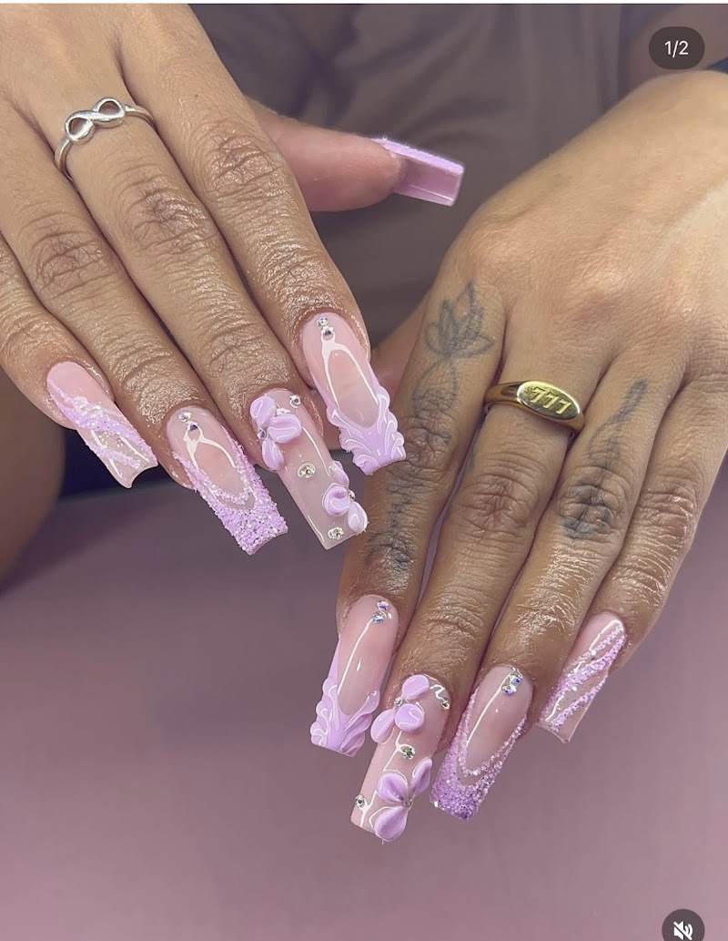 3D Nails nail design by Blush Nail Bar in Los Angeles