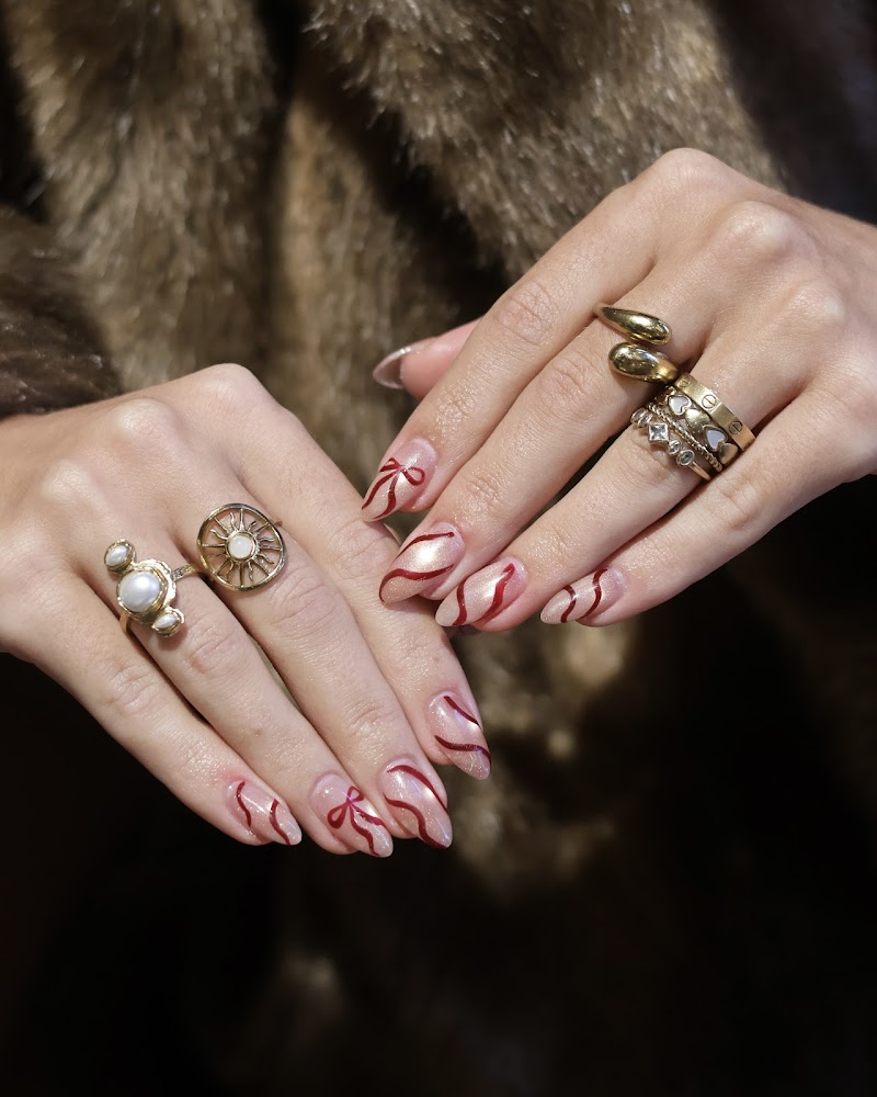 Gel-X nail design by Peach Bling | Japanese Nail Atelier in New York