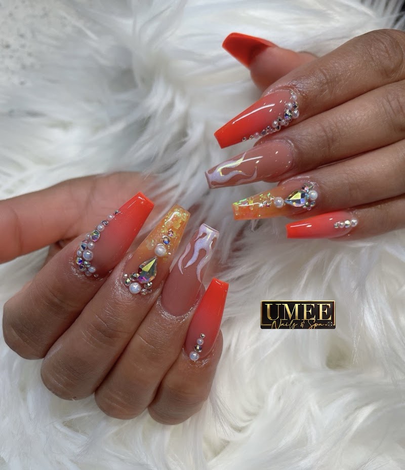Dark Nails nail design by UMEE NAILS & SPA in Los Angeles