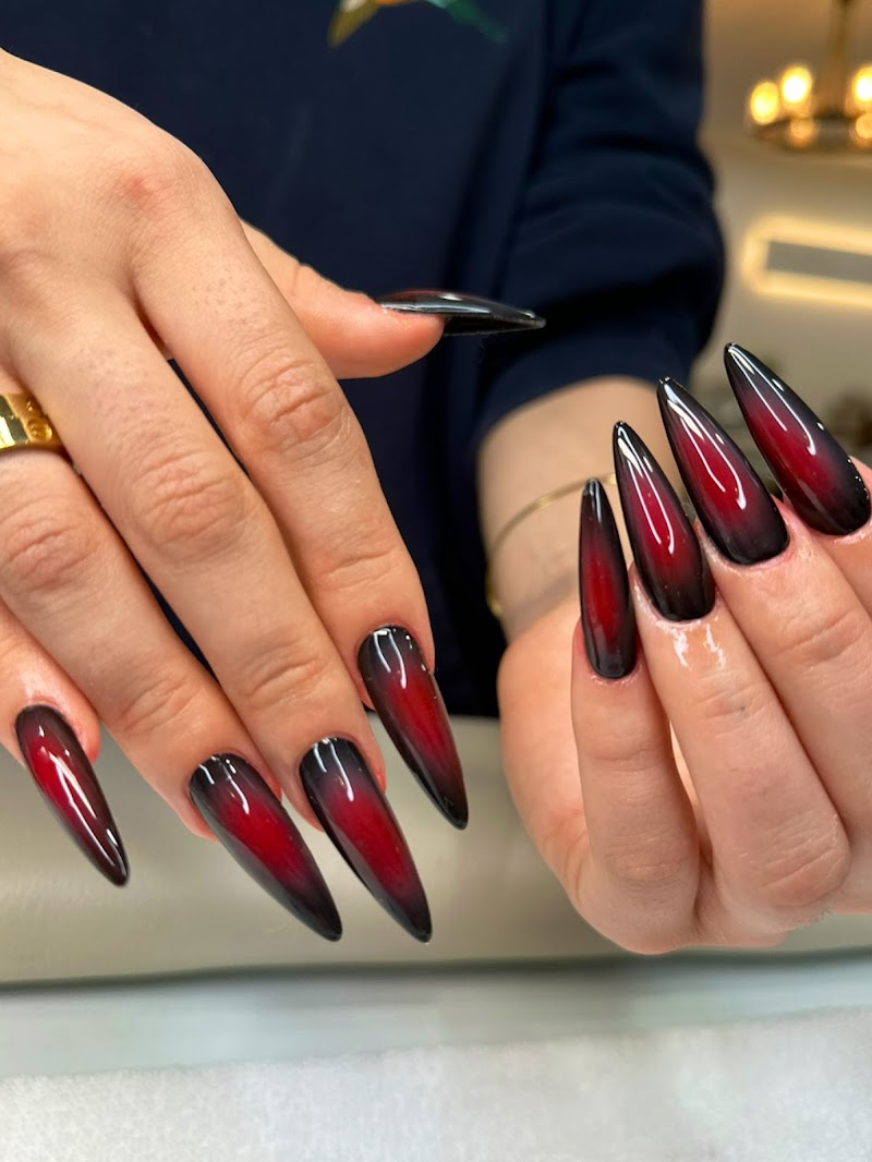 Red Nails nail design by Nailzbestie - Private Nail Studio & Mobile Nail Services