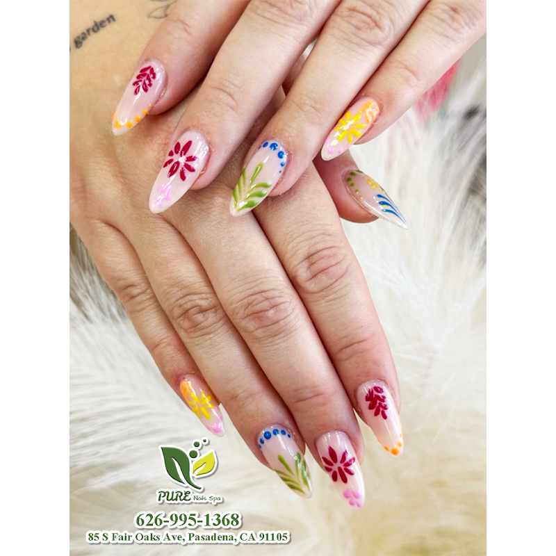 Spring Nails nail design by Pure Nails Spa Salon Pasadena Ca in Los Angeles