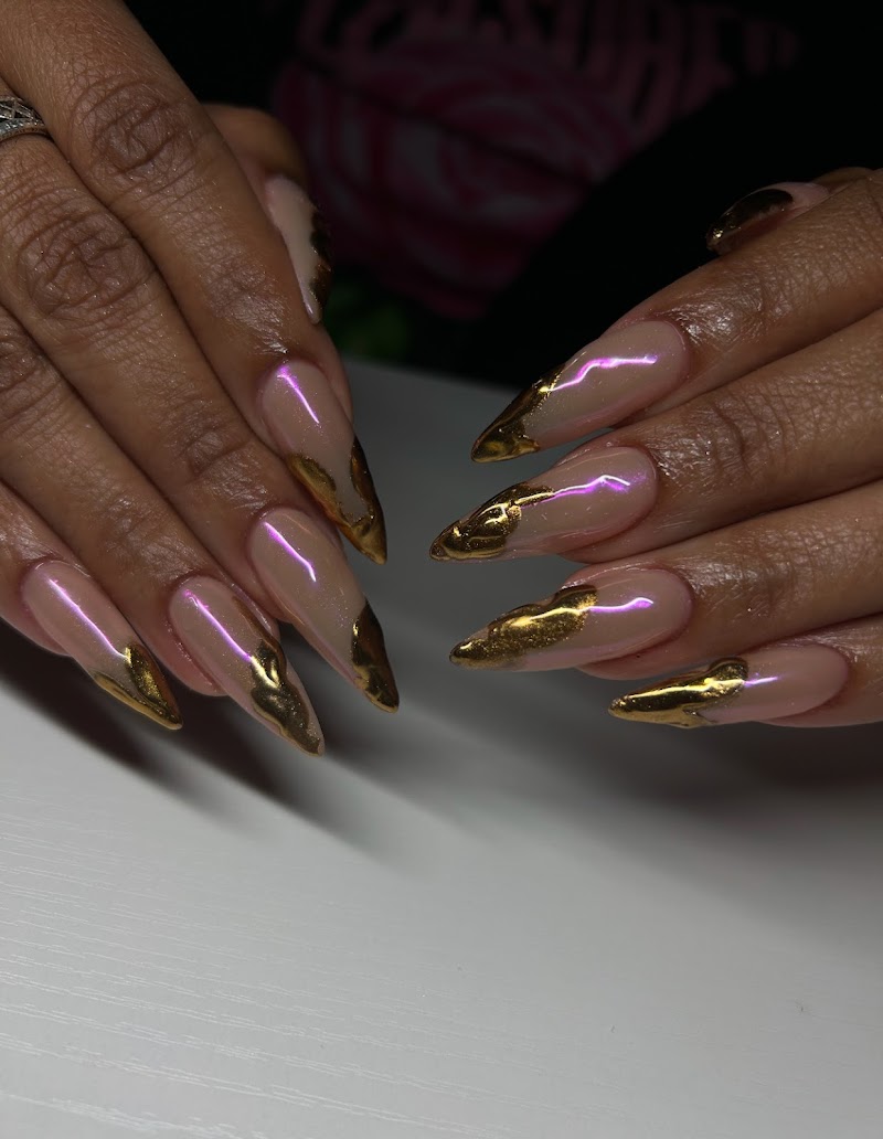 Dark Nails nail design by The Polish Lounge in Miami