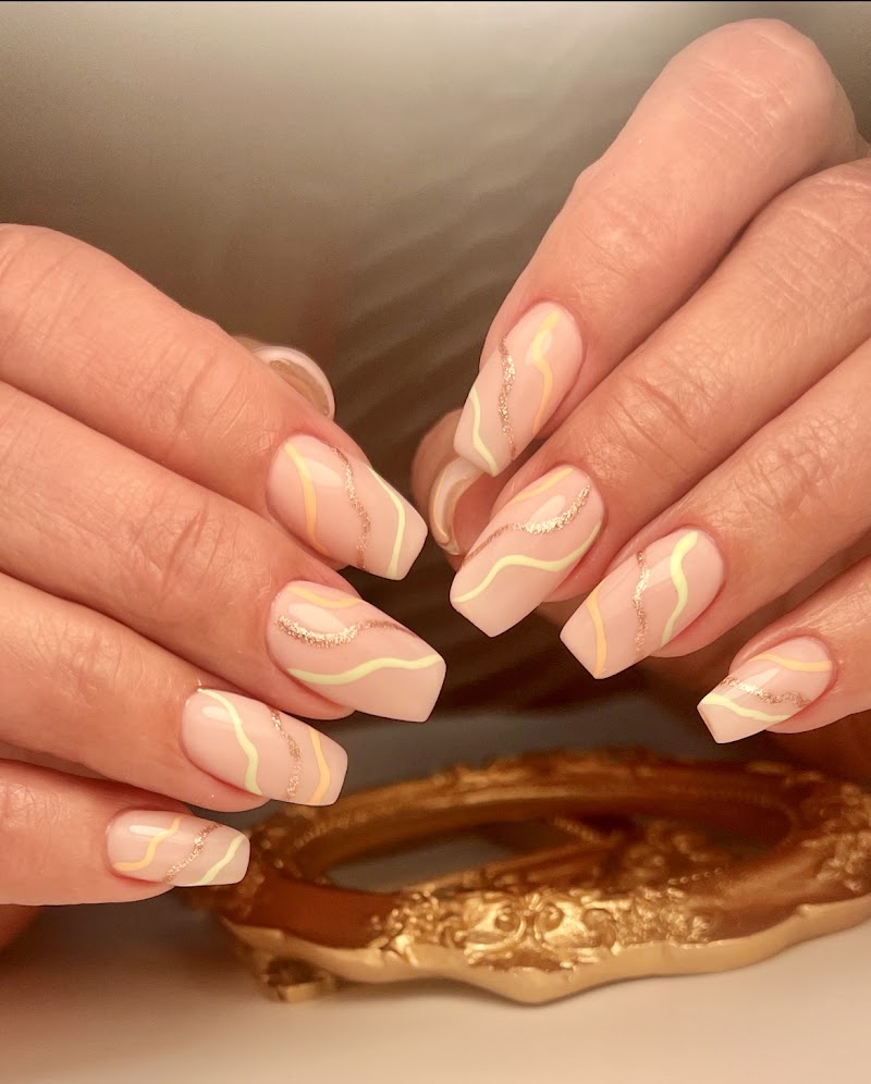 Coffin Nails nail design by Evolution Nails LLC