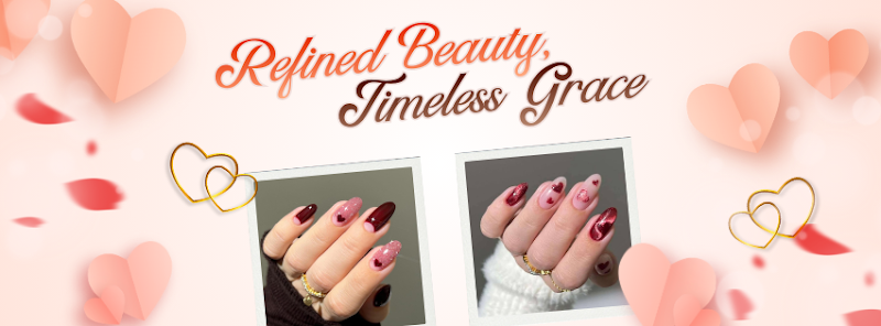 Valentine's Nails nail design by Super Nails Lounge in Los Angeles