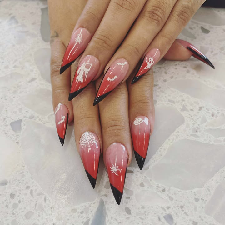 Valentine's Nails nail design by Super Nails Lounge in Los Angeles