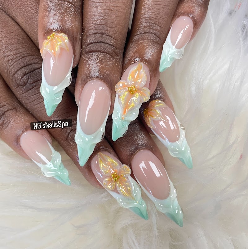 Boho Nails nail design by NG's Nails Spa in Miami
