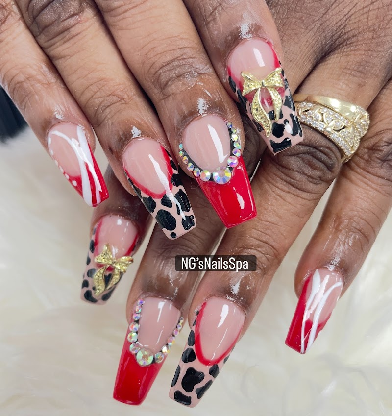 Boho Nails nail design by NG's Nails Spa in Miami
