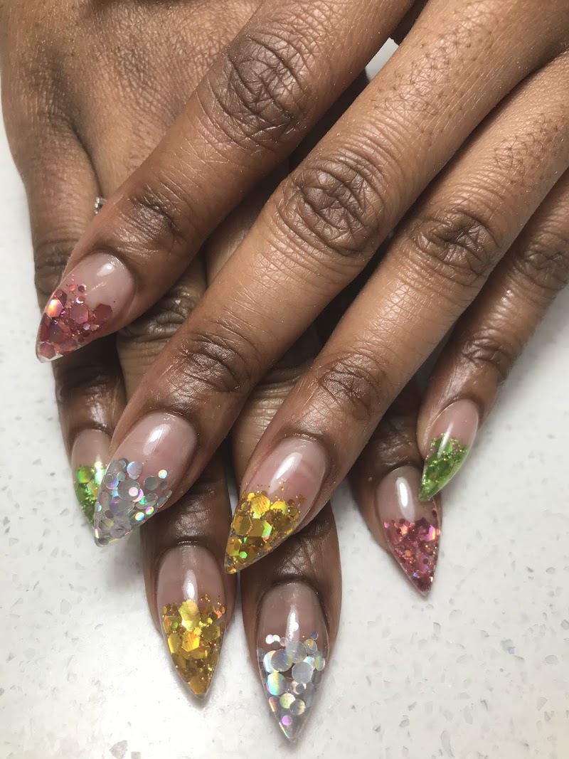 Stiletto Nails nail design by Kiwi Beauty Bar in Chicago
