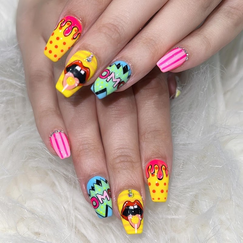 Halloween Nails nail design by shine crystal nails in New York