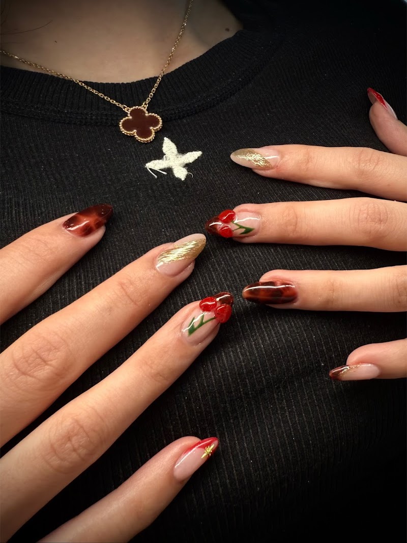 Fall Nails nail design by 68 Nail & Spa in London