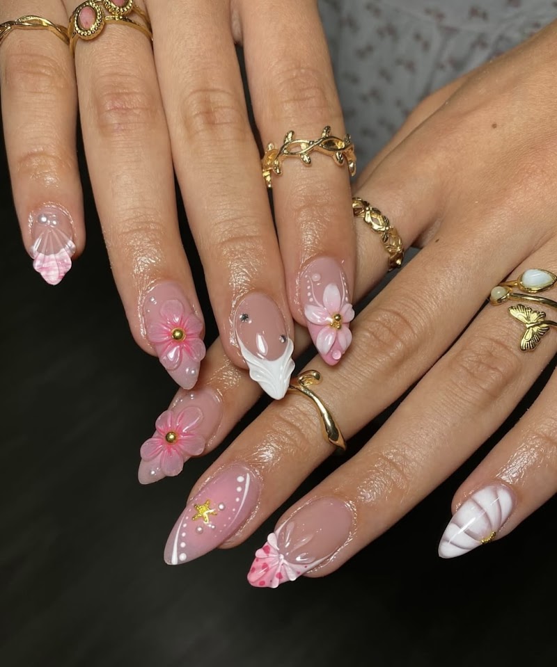 Fall Nails nail design by 68 Nail & Spa in London