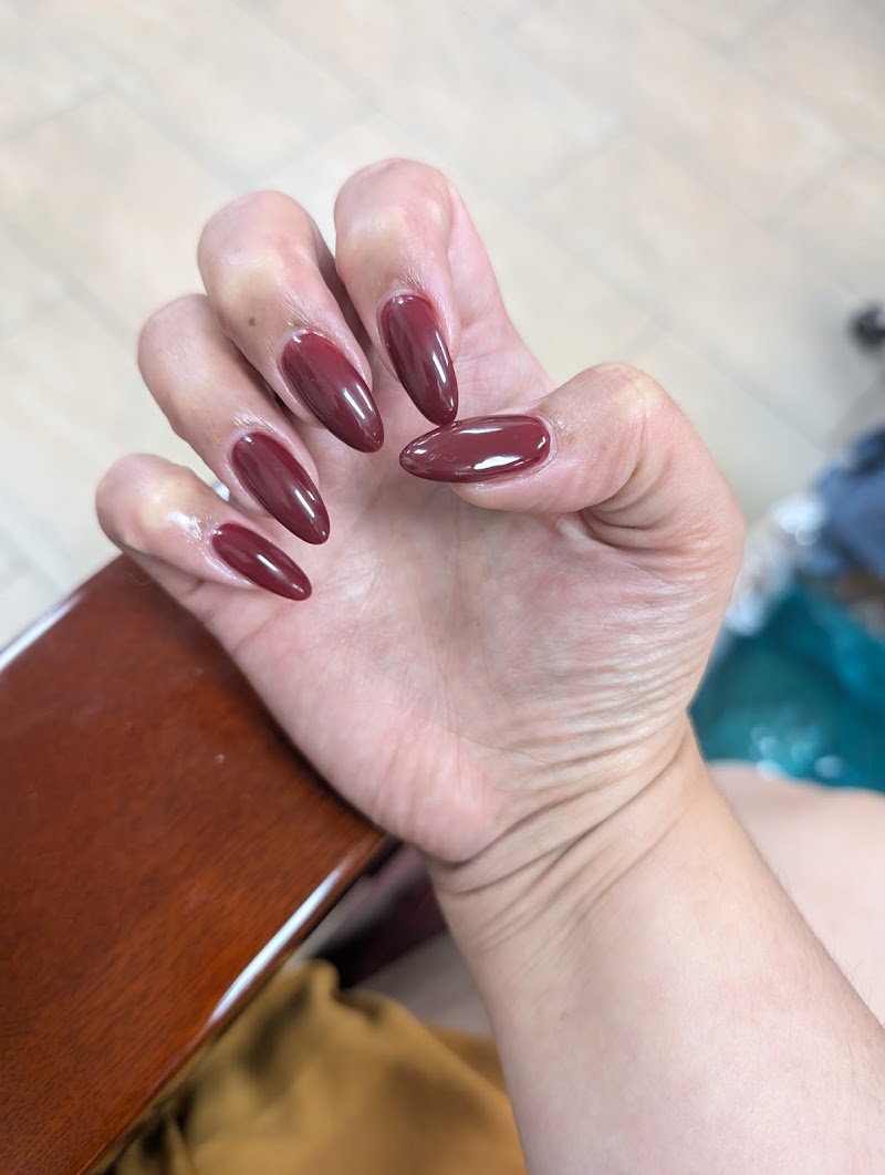 Dark Nails nail design by Thao Nails Inc. in New York