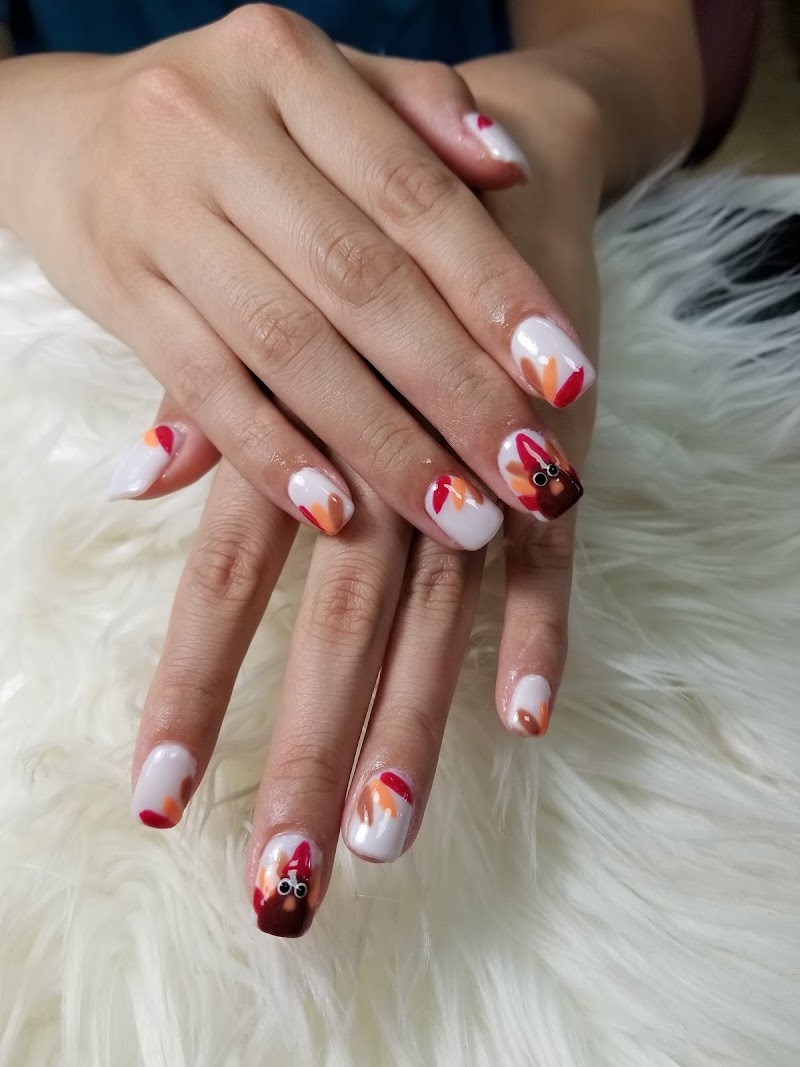 Dark Nails nail design by Thao Nails Inc. in New York