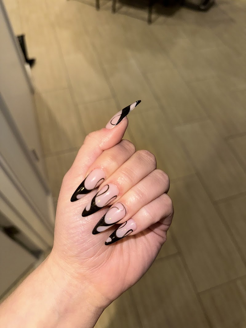 Dark Nails nail design by MARZ BEAUTY in Miami