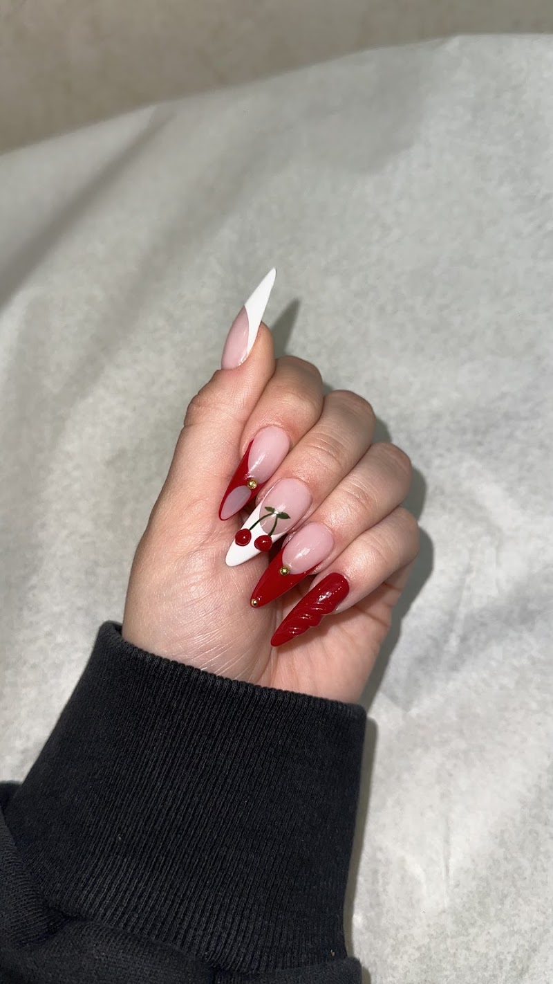 Dark Nails nail design by MARZ BEAUTY in Miami