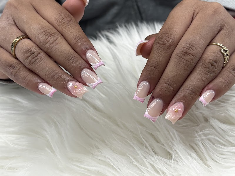 Coffin Nails nail design by JadeBo Nails in Los Angeles