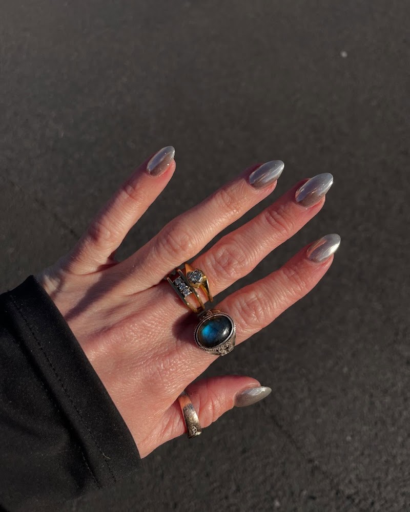 Chrome Nails nail design by Nails By Christine at Le Bronze salon in Los Angeles