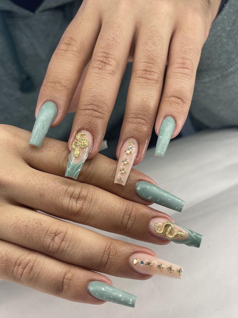 Neon Nails nail design by Crystal nails lounge Inc in New York