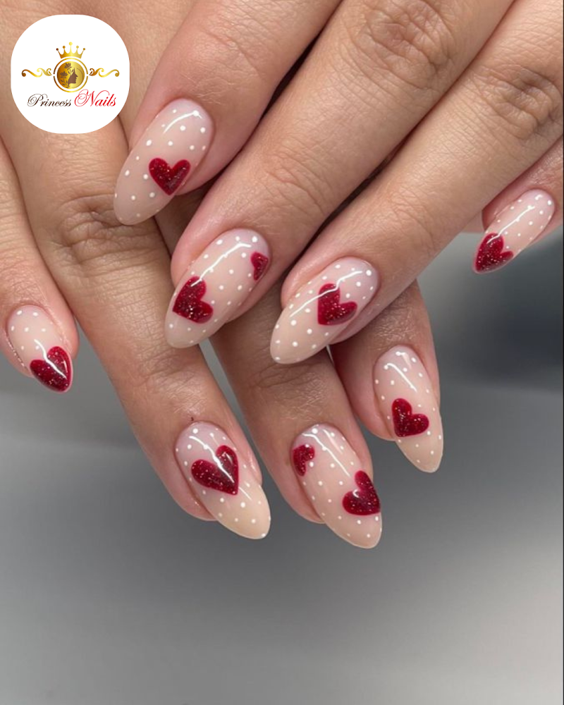 Valentine's Nails nail design by PRINCESS NAILS (Raffle event - Total prizes worth up to $3,000) in Los Angeles