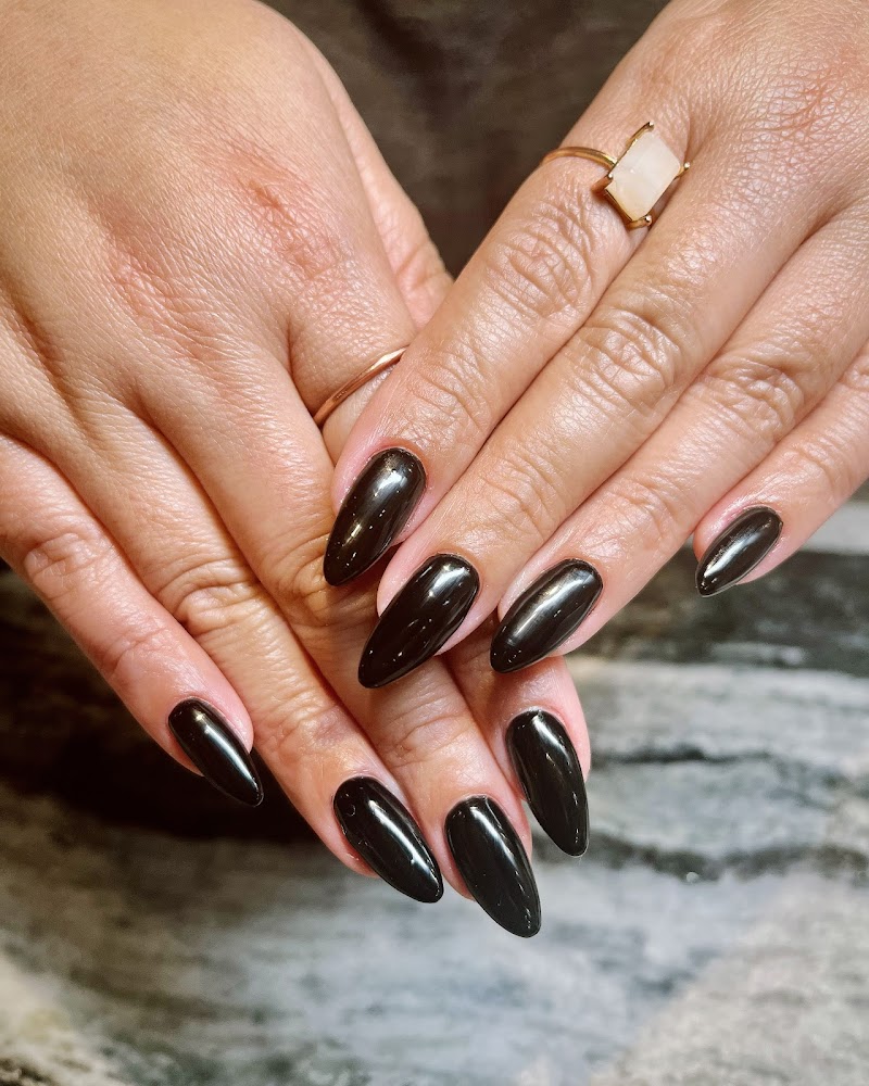 Dark Nails nail design by South Pearl Nails in Miami