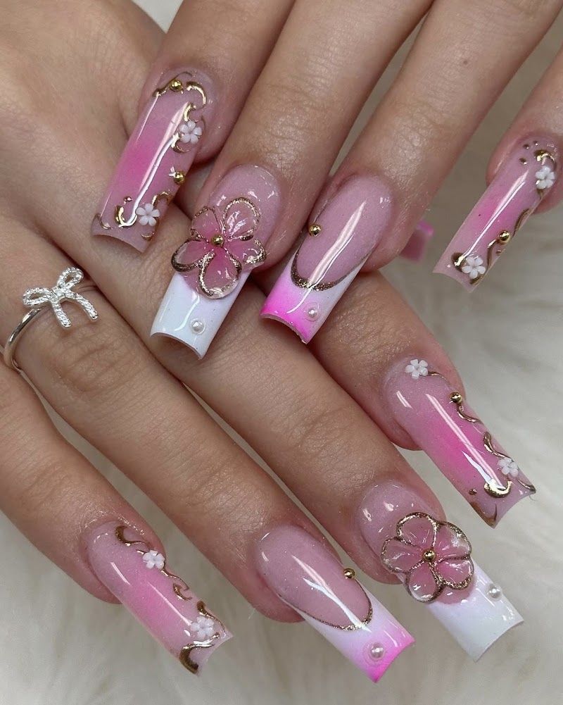 3D Nails nail design by Salon 21 Nails & Spa - Best Nail Salon in South Florida