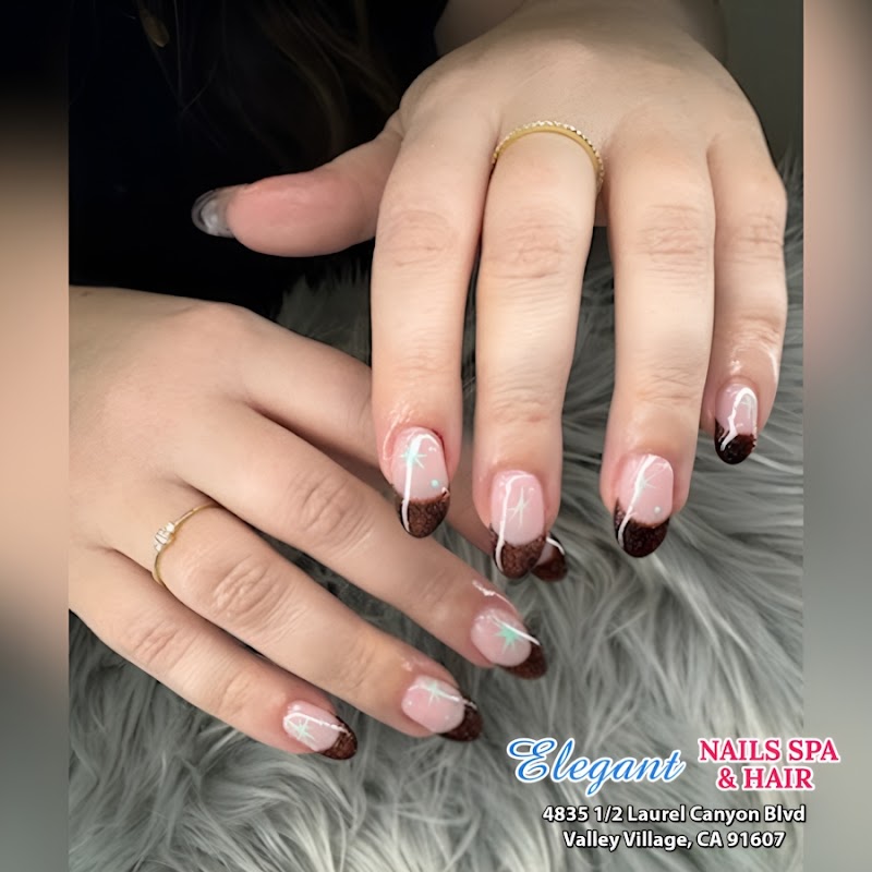 Winter Nails nail design by Elegant Nail Spa & Hair in Los Angeles