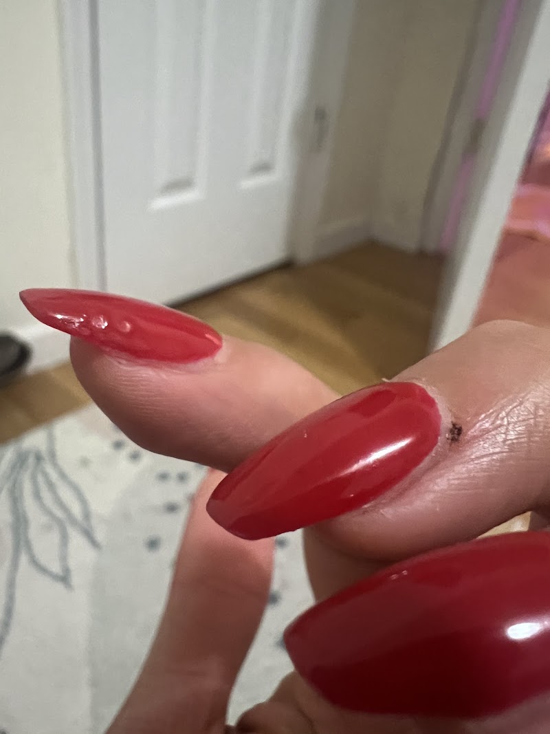 Red Nails nail design by V and Nini nails in New York