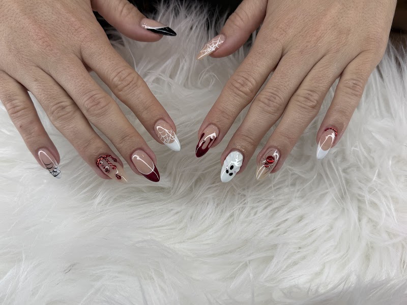 Coffin Nails nail design by Nails on the Moon in Los Angeles
