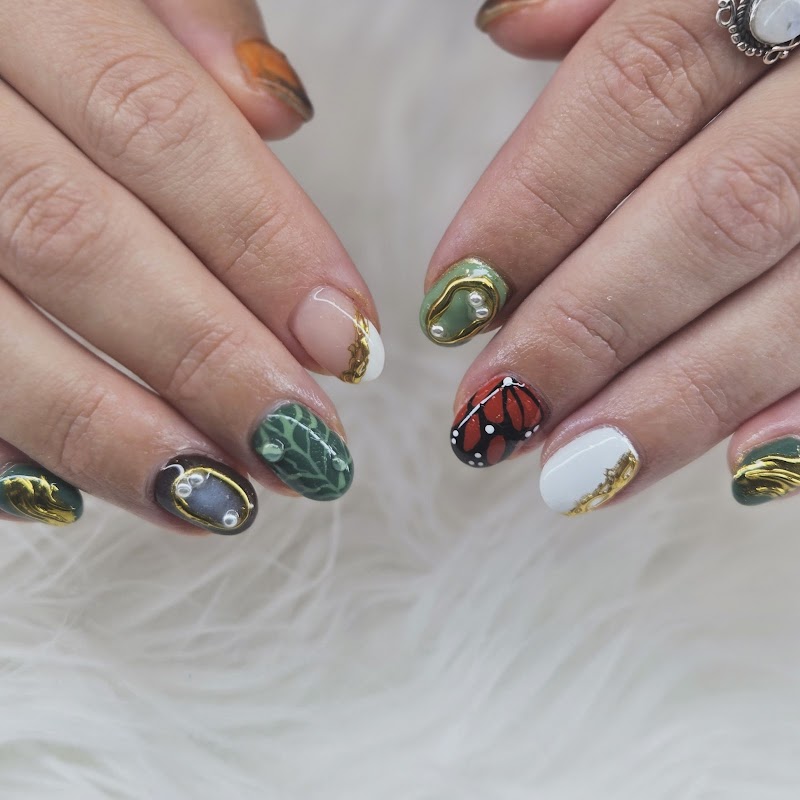 Coffin Nails nail design by Nails on the Moon in Los Angeles