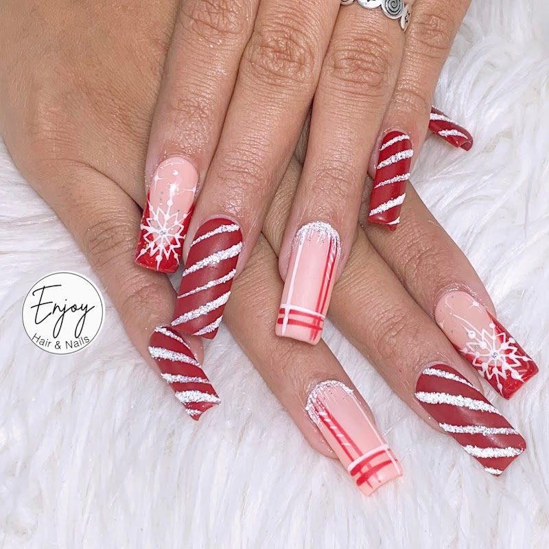 Christmas Nails nail design by Enjoy Hair & Nail in Los Angeles